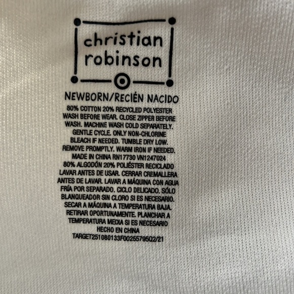 Christian Robinson x Target Baby Whale Print Hoodie & Bottom Set- (Cream/Blue - Picture 9 of 10